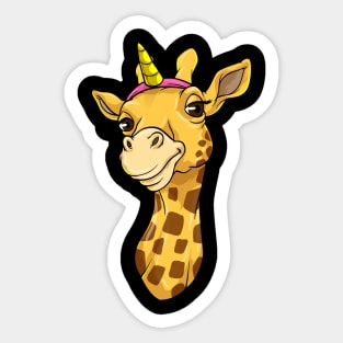 Giraffe as Unicorn Sticker